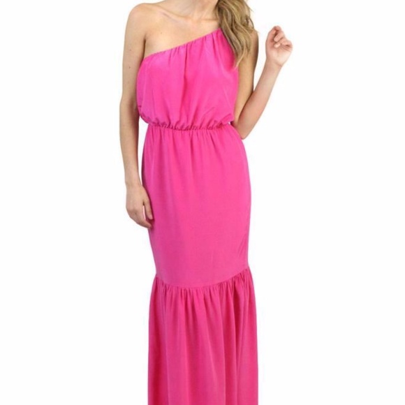 Halston Heritage One Shoulder Maxi Dress Ultra - Picture 5 of 5